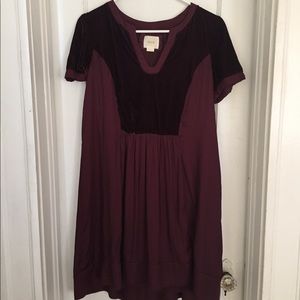 Purple velvet Maeve dress from Anthropologie